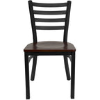 Lot de 2 chaises de restaurant en métal à dossier échelle – 41,9 l x 43,2 P x 81,9 H cm – 41,9 l x 43,2 P x 81,9 H cm