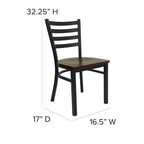 Lot de 2 chaises de restaurant en métal à dossier échelle – 41,9 l x 43,2 P x 81,9 H cm – 41,9 l x 43,2 P x 81,9 H cm