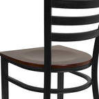Lot de 2 chaises de restaurant en métal à dossier échelle – 41,9 l x 43,2 P x 81,9 H cm – 41,9 l x 43,2 P x 81,9 H cm