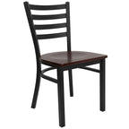 Lot de 2 chaises de restaurant en métal à dossier échelle – 41,9 l x 43,2 P x 81,9 H cm – 41,9 l x 43,2 P x 81,9 H cm