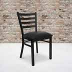Lot de 2 chaises de restaurant en métal à dossier échelle – 41,9 l x 43,2 P x 81,9 H cm – 41,9 l x 43,2 P x 81,9 H cm