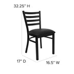 Lot de 2 chaises de restaurant en métal à dossier échelle – 41,9 l x 43,2 P x 81,9 H cm – 41,9 l x 43,2 P x 81,9 H cm