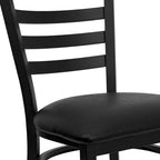 Lot de 2 chaises de restaurant en métal à dossier échelle – 41,9 l x 43,2 P x 81,9 H cm – 41,9 l x 43,2 P x 81,9 H cm