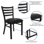 Lot de 2 chaises de restaurant en métal à dossier échelle – 41,9 l x 43,2 P x 81,9 H cm – 41,9 l x 43,2 P x 81,9 H cm