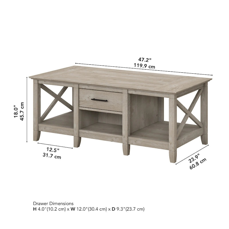 Table basse avec rangement et tiroirs