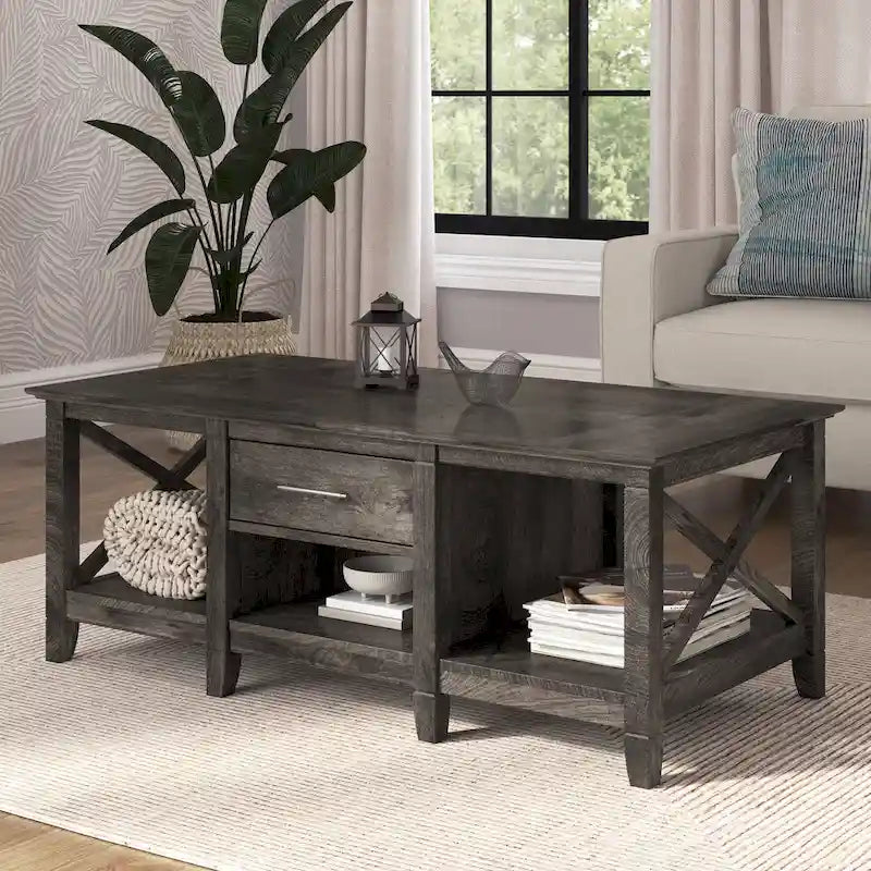 Table basse avec rangement et tiroirs