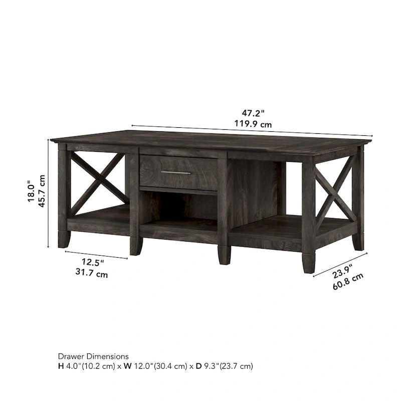 Table basse avec rangement et tiroirs