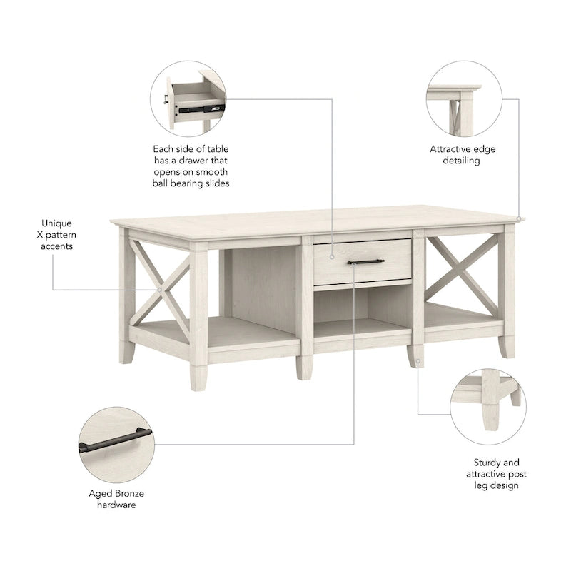 Table basse avec rangement et tiroirs