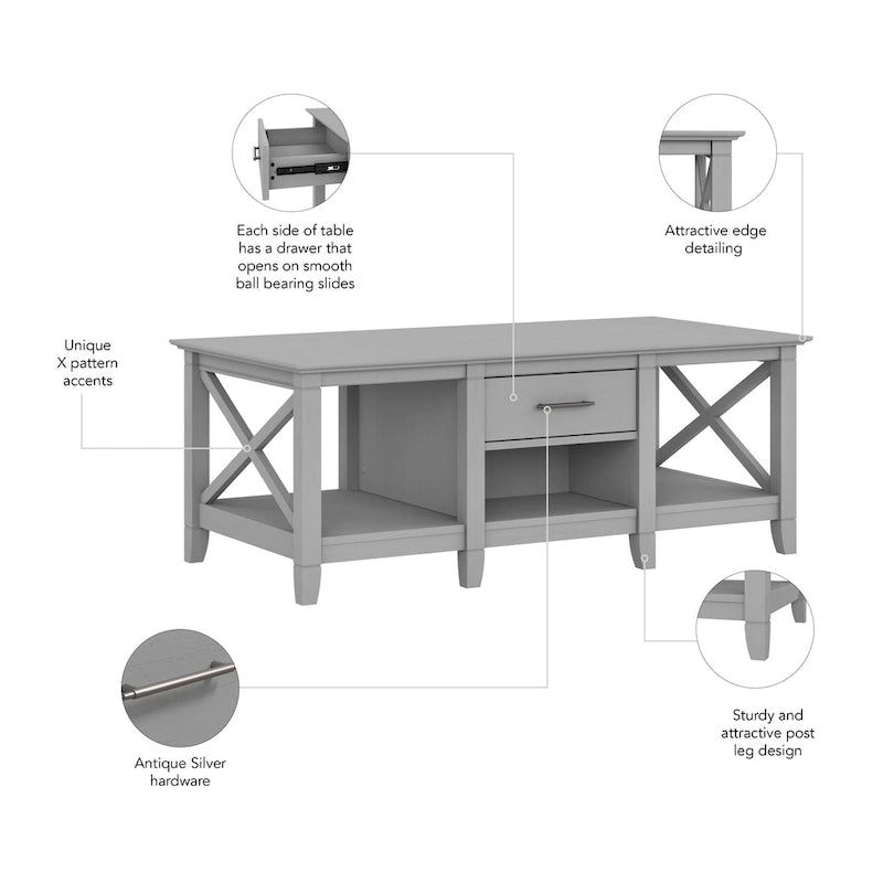 Table basse avec rangement et tiroirs