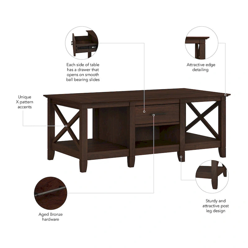 Table basse avec rangement et tiroirs