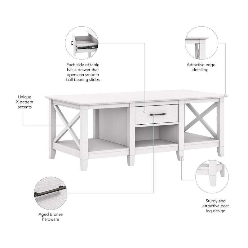 Table basse avec rangement et tiroirs