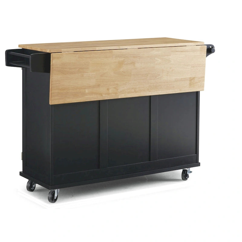 Desserte de cuisine en bois noir - N/A