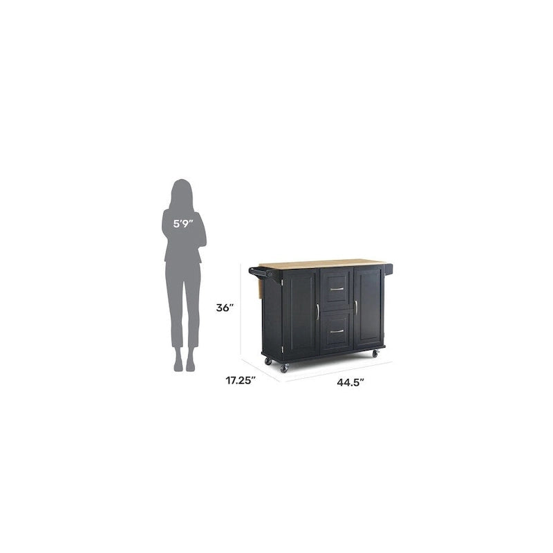 Desserte de cuisine en bois noir - N/A
