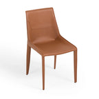 Chaise de salle à manger moderne en cuir cognac (lot de 2)