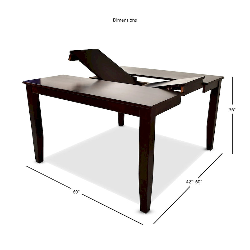 Table hauteur comptoir avec rallonge intégrée