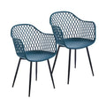 Chaises de salle à manger en plastique rigide avec pieds en fer (lot de 2)