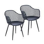Chaises de salle à manger en plastique rigide avec pieds en fer (lot de 2)