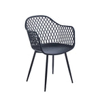 Chaises de salle à manger en plastique rigide avec pieds en fer (lot de 2)