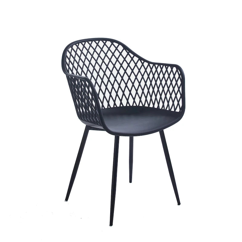 Chaises de salle à manger en plastique rigide avec pieds en fer (lot de 2)