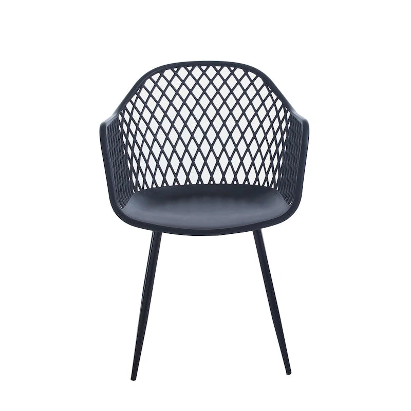 Chaises de salle à manger en plastique rigide avec pieds en fer (lot de 2)