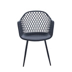 Chaises de salle à manger en plastique rigide avec pieds en fer (lot de 2)