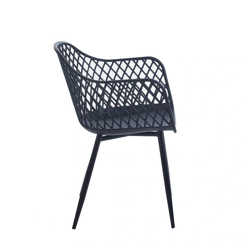 Chaises de salle à manger en plastique rigide avec pieds en fer (lot de 2)