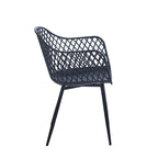 Chaises de salle à manger en plastique rigide avec pieds en fer (lot de 2)