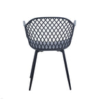 Chaises de salle à manger en plastique rigide avec pieds en fer (lot de 2)