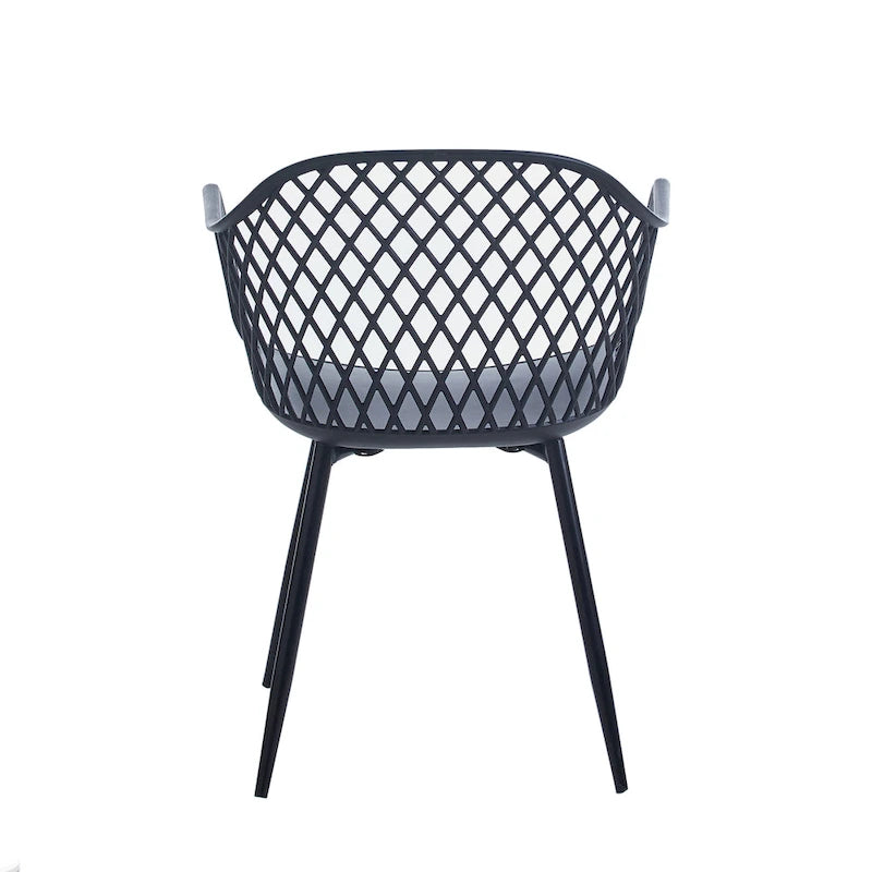Chaises de salle à manger en plastique rigide avec pieds en fer (lot de 2)