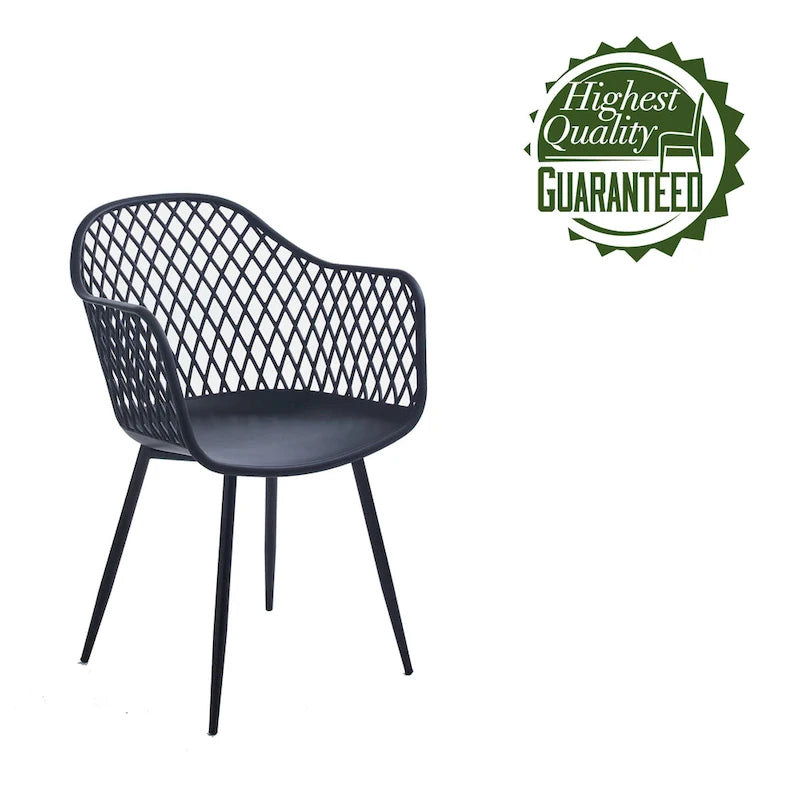 Chaises de salle à manger en plastique rigide avec pieds en fer (lot de 2)