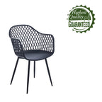 Chaises de salle à manger en plastique rigide avec pieds en fer (lot de 2)