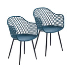 Chaises de salle à manger en plastique rigide avec pieds en fer (lot de 2)