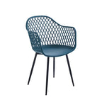 Chaises de salle à manger en plastique rigide avec pieds en fer (lot de 2)