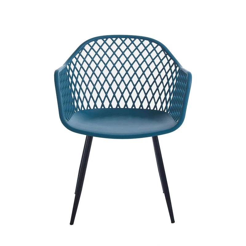 Chaises de salle à manger en plastique rigide avec pieds en fer (lot de 2)