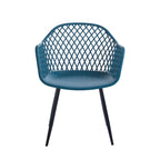 Chaises de salle à manger en plastique rigide avec pieds en fer (lot de 2)