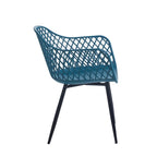 Chaises de salle à manger en plastique rigide avec pieds en fer (lot de 2)