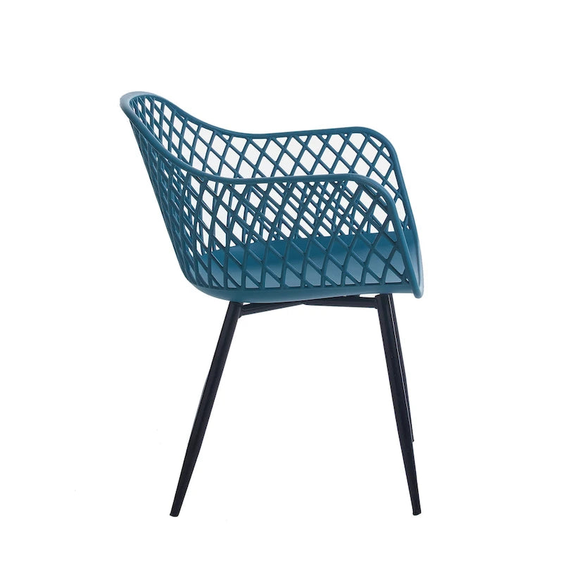 Chaises de salle à manger en plastique rigide avec pieds en fer (lot de 2)
