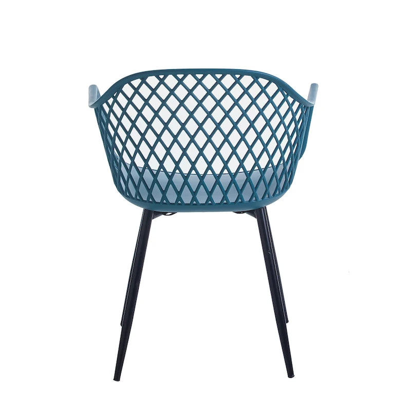 Chaises de salle à manger en plastique rigide avec pieds en fer (lot de 2)