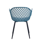 Chaises de salle à manger en plastique rigide avec pieds en fer (lot de 2)