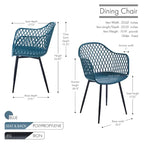 Chaises de salle à manger en plastique rigide avec pieds en fer (lot de 2)