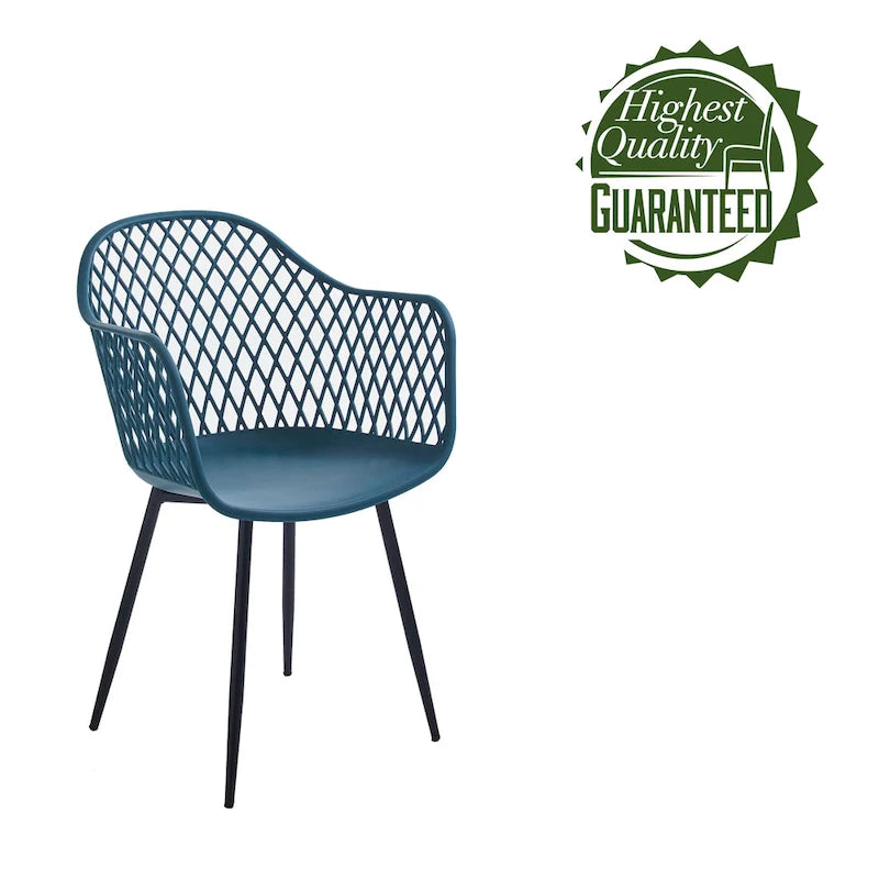 Chaises de salle à manger en plastique rigide avec pieds en fer (lot de 2)
