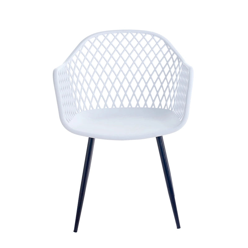 Chaises de salle à manger en plastique rigide avec pieds en fer (lot de 2)