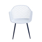 Chaises de salle à manger en plastique rigide avec pieds en fer (lot de 2)