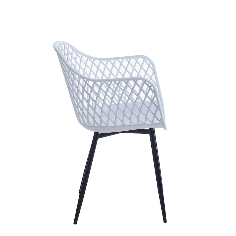 Chaises de salle à manger en plastique rigide avec pieds en fer (lot de 2)