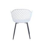 Chaises de salle à manger en plastique rigide avec pieds en fer (lot de 2)