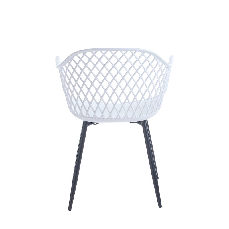 Chaises de salle à manger en plastique rigide avec pieds en fer (lot de 2)