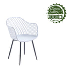 Chaises de salle à manger en plastique rigide avec pieds en fer (lot de 2)