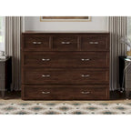 Armoire lit escamotable double avec matelas, couleur ambre brûlé