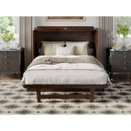 Armoire lit escamotable double avec matelas, couleur ambre brûlé
