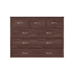 Armoire lit escamotable double avec matelas, couleur ambre brûlé